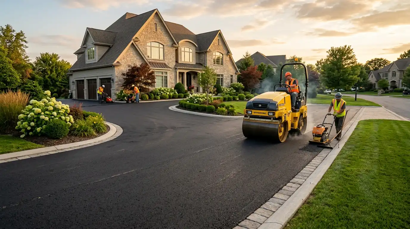Before and after parking lot repair project in Tonawanda, New York 14150